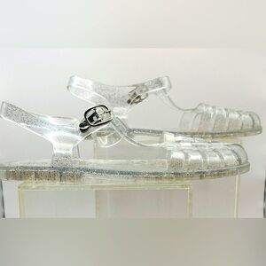Girls’ Clear Glitter Jelly Sandals